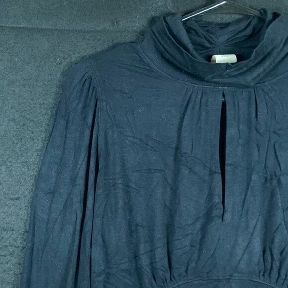 We The Free Womens Shirt Black Mock Neck Keyhole Cropped Long Sleeve XS - Picture 4 of 11